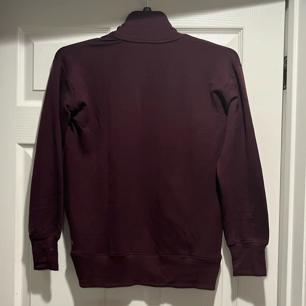 NWT Athleta Girl Burgandy Wrap N Roll Cardigan Size L/12 - Picture 3 of 6